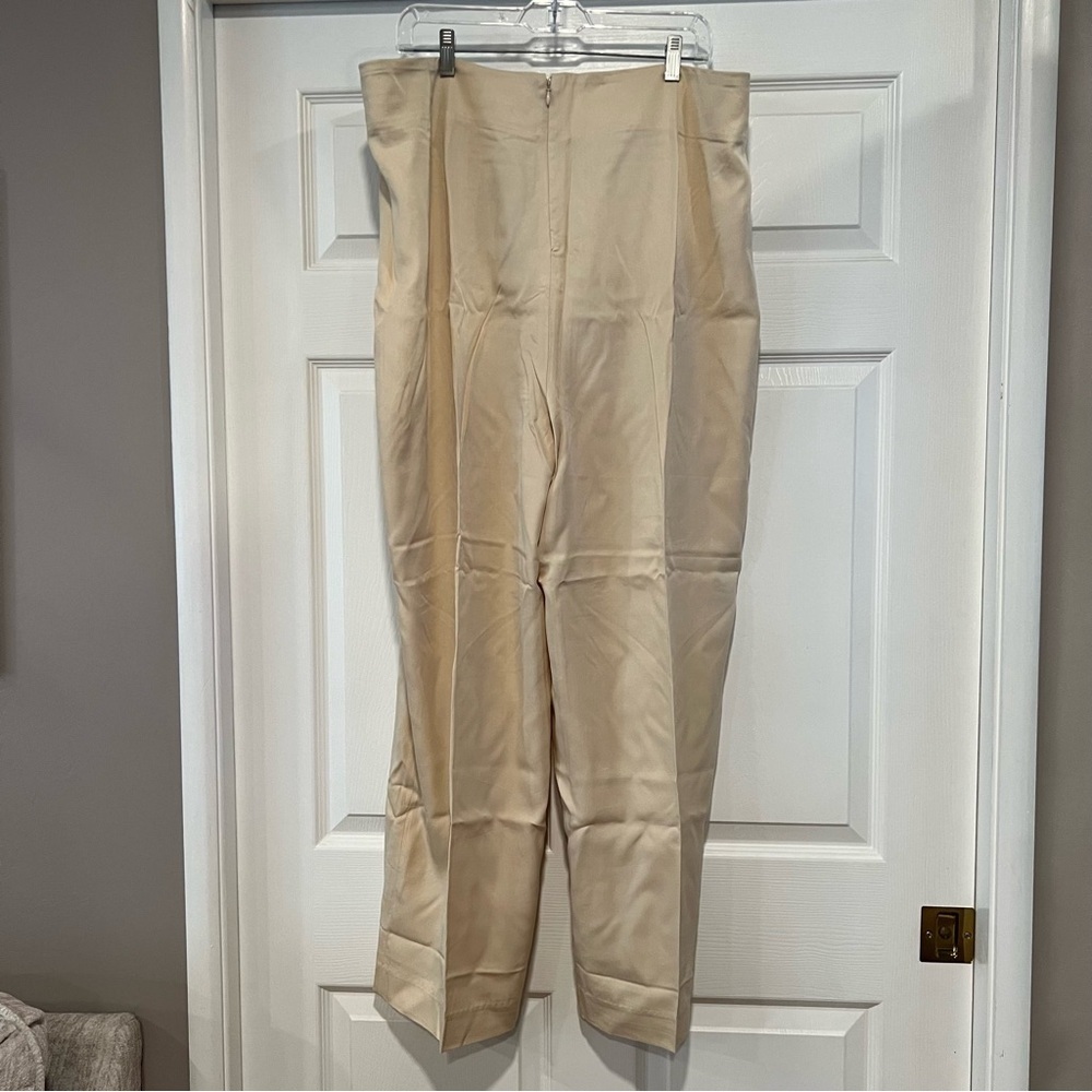 Banana Republic Cream Tencel™ Pleated Pant Wide Leg Relaxed Fit size 18 #L21 - Picture 9 of 16